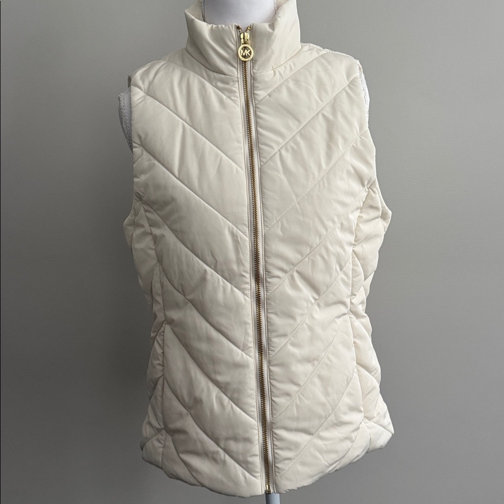 Michael Kors Ivory Quilted Vest Size S